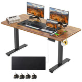 Legooin Electric Standing Desk, 55 x 24 in Adjustable Height Sit Stand up Desk, Sit Stand Home Office Computer Desk with Oversized Mouse Pad(Brown) Legooin