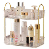 Shuang Qing 2 Tier Clear Countertop Storage - Bathroom & Kitchen Organizer, Cosmetics & Makeup Shelf, Spice Rack shuang qing