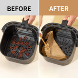 Air Fryer Disposable Paper Liner, 100PCS Food Grade Parchment Liners for Ninja DZ201,Ninja Foodi Dual Air Fryer Accessories Baking Paper (9 * 6, Natural) Ecfvtp