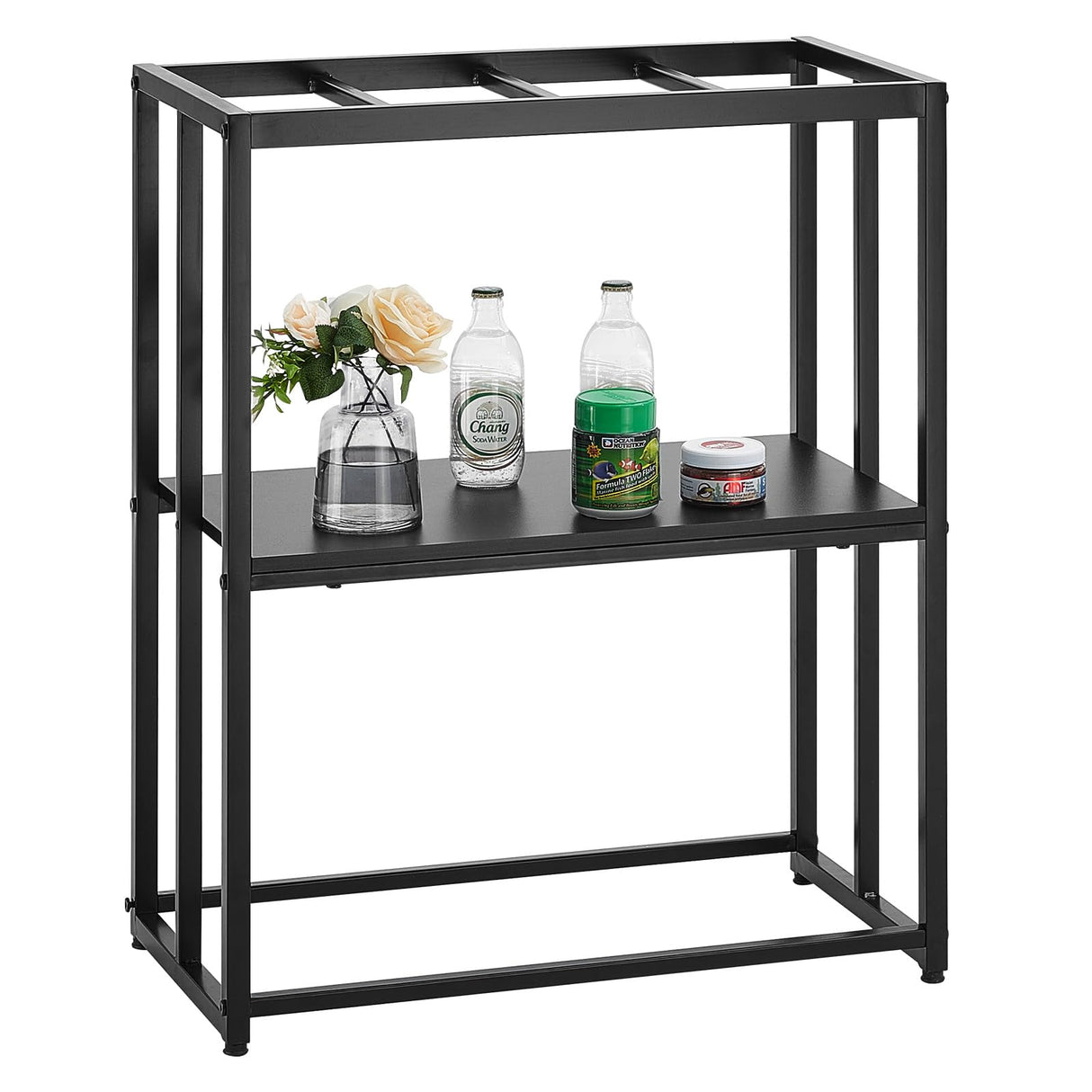 VEVOR Aquarium Stand, 20 Gallon Fish Tank Stand, 24.8 x 13 x 30 in Steel Turtle Tank Stand, 167.6 lbs Load Capacity, Reptile Tank Stand with Storage, Hardware Kit, and Non-Slip Feet, Black VEVOR