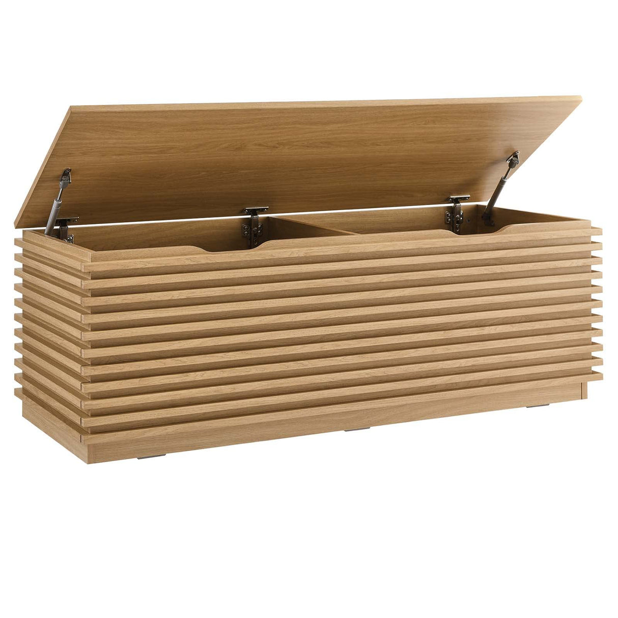 Modway Render 47" Wood Grain Storage Bench in Oak Modway