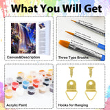 hkejoi Landscape Paint by Numbers Kit for Adults, Waterfall Adult Paint by Number Kits on Canvas,DIY Acrylic Waterfall Paint by Number for Adults Beginners for Home Decor 16x20 Inch hkejoi