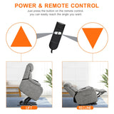 cinkehome Small Power Lift Recliner for Elderly, Lift Chair Recliners, Electric Recliner Chairs for Seniors, Remote Control, Adjustable, Side Pocket (Light Grey) cinkehome