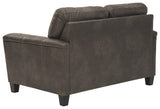 Signature Design by Ashley Navi Faux Leather Modern Loveseat, Gray Signature Design by Ashley