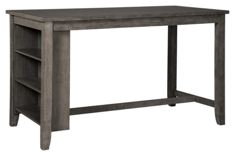 Signature Design by Ashley Caitbrook Rustic Counter Height Dining Table with Storage, Dark Gray Signature Design by Ashley