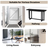 LKTART 59.05" Sofa Table Contemporary Narrow Long Entryway Console Table Behind Couch Table with Rubber Wood Leg for Hallway Living Room Foyer (Black) LKTART