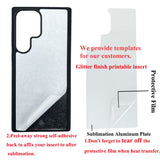 JUSTRY 5PCS Sublimation Blank Phone Case Bulk Covers Compatible with Samsung Galaxy S23 Ultra 5G, Easy to Sublimate DIY 2 in 1 2D Case Soft Rubber Printable Cover + Insert Glitter Wholesale Pack JUSTRY