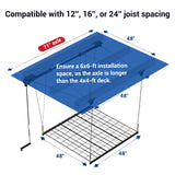 FLEXIMOUNTS Garage Ceiling Lifting Storage Rack, 4x4 Ft Heavy-Duty Metal Frame, Overhead Storage System With 300lbs Load Capacity, Matt Black FLEXIMOUNTS