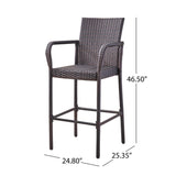 Christopher Knight Home Stewart Outdoor Bar Stool, Set of 2, Brown Christopher Knight Home