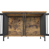 GDLF Double Dog Crate with Divider for 2 Small Dogs or 1 Dog, Furniture Style Kennel Indoor Cage with Removable Panel (Int.dims:36.2”Wx24.5”Dx21”H) GDLF