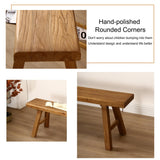 WXZXWXZX Farmhouse Entryway Dining Wood Bench Seat Furniture Wooden End of Bed Bench for Bedroom Indoor Dining Table Entry Narrow Kitchen Bench Solid Wood Sturdy and Stable(50cm(19.7in)) WXZXWXZX