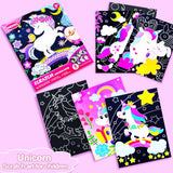 BAOXUE Scratch Art for Kids, Unicorns Black Rainbow Scratch Art Paper Set-Arts and Crafts & Supplies, DIY Activity & Party Games, Unicorn Art Gifts for Toddlers, Girls & Boys BAOXUE