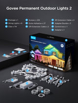 Govee Permanent Outdoor Lights 2, 150ft RGBIC Outdoor Lights with 108 LED Lights, IP67 Waterproof, 100 Scene Modes with 40lm White for Outdoor Decorations, Works with Alexa, Google Assistant, White Govee