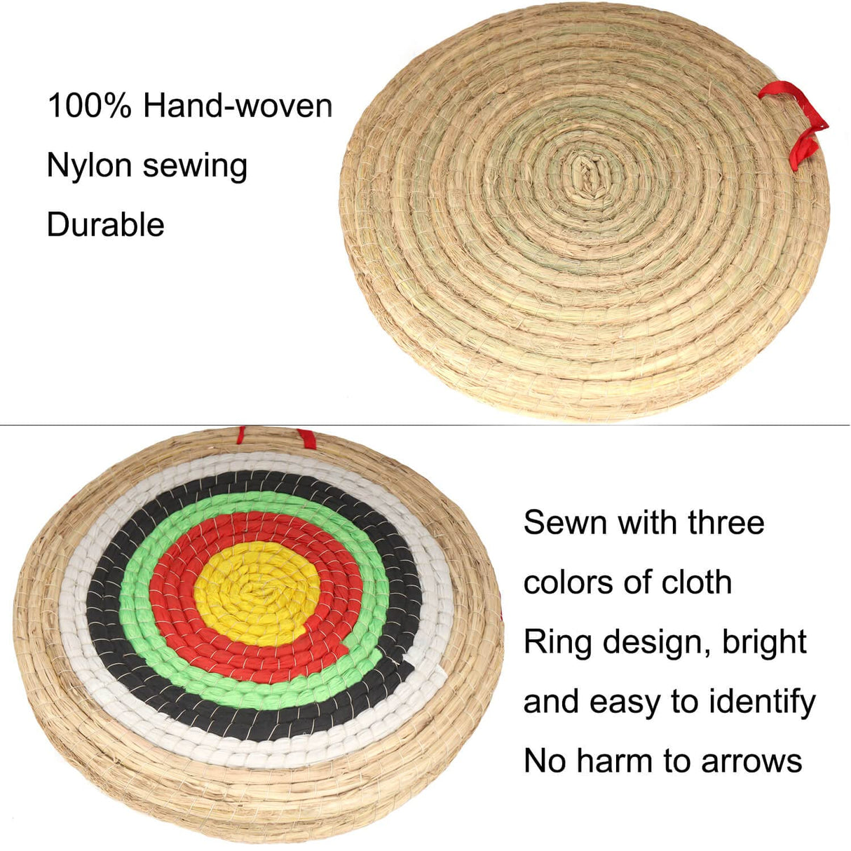 DOSTYLE Archery Targets Traditional Solid Straw Round Archery Target Shooting Bow Coloured Rope Target Face Three Layer for Shooting Practice Dostyle