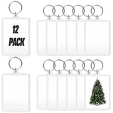 Visen 12 Pcs Acrylic Keychain Blank,Clear Rectangle Keyring Holder,Picture Keychains,Transparent Acrylic Ornaments,Custom Personalised Photo Insert Keychain,Key Rings for DIY Projects and Craf Visen