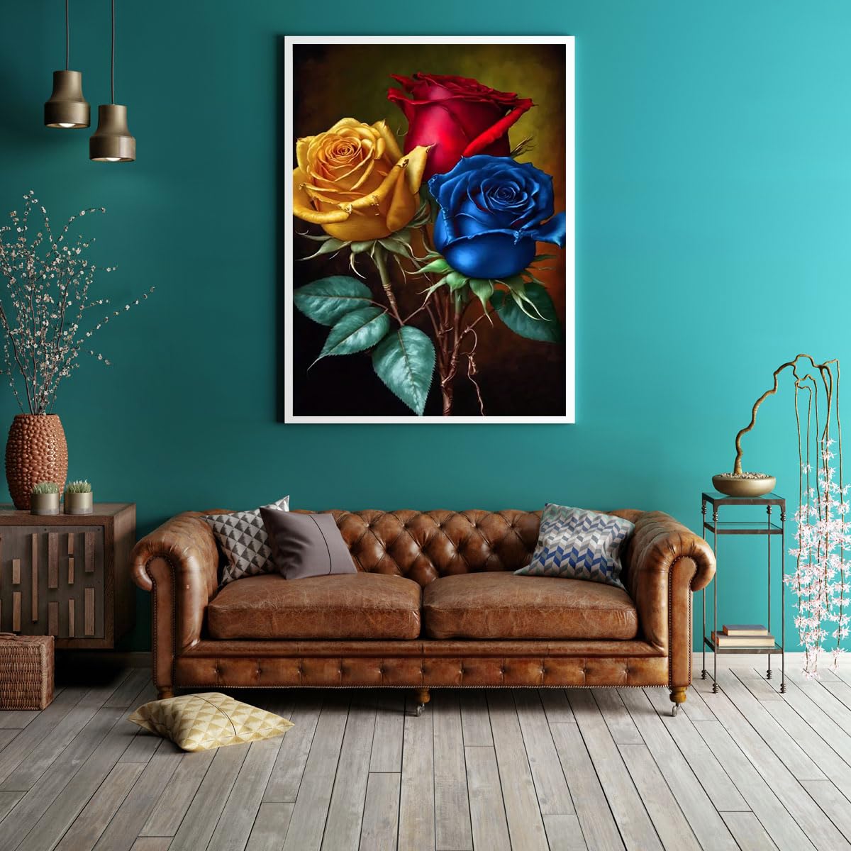 JFYHAB Rose Diamond Painting Kits for Adults, Rose Flowers Full Drill Diamond Art Kit for Adults Beginner, DIY 5D Diamond Dots Painting Craft for Home Wall Decor 12x16 Inch JFYHAB