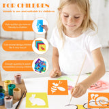 Aiyorse 12 Pieces Drawing Stencils for Kids, 8 Inch Sidewalk Chalk Stencils Painting Outside Large Reusable Drawing Stencil Washable Garden Themed Primary Shape Template for Kids Toddlers Preschool Aiyorse