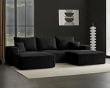 Boneless Sectional Cloud Couch Sofa for Living Room, 112" U-Shaped Modular Modern Lounge Sleeper Black Couches with Chaise, No Assemble, Cordury Compression Upholstered Sofas Gericco