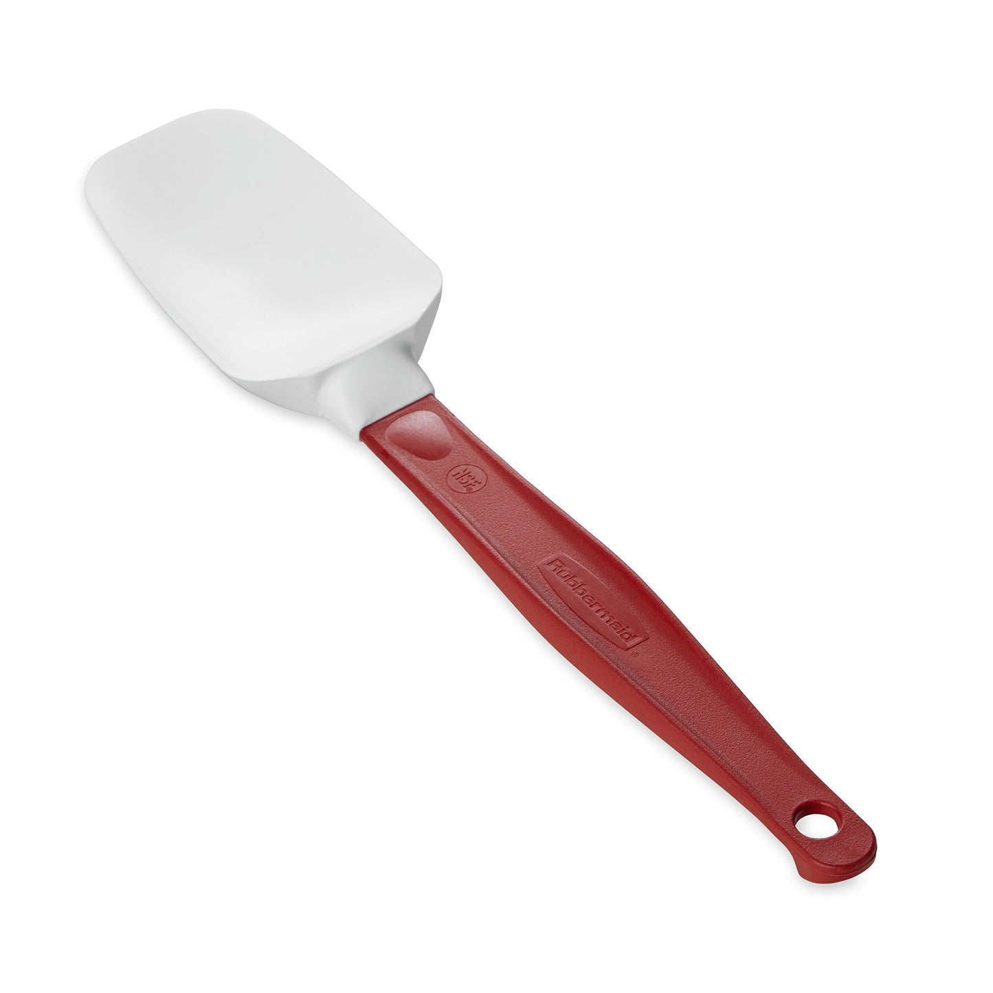 Rubbermaid Commercial Products High Heat Resistant Silicone Heavy Duty Spatula/Food Scraper, 9.5", 500 Degrees F, Red Handle, for Baking/Cooking/Mixing, Commercial Dishwasher Safe