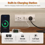 75.2" Farmhouse Makeup Vanity Desk with Large Lighted Mirror and Sliding RGB Cabinets, Large Vanity Table with Charging Station & 5 Drawers & Barn Doors, Tall Makeup Desk with Storage Shelves Aiguazi