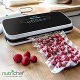 NutriChef Automatic Vacuum Air Sealing System for Food Preservation with Starter Kit, Compact Design, Lab Tested, Dry & Moist Food Modes with Led Indicator Lights, Black NutriChef