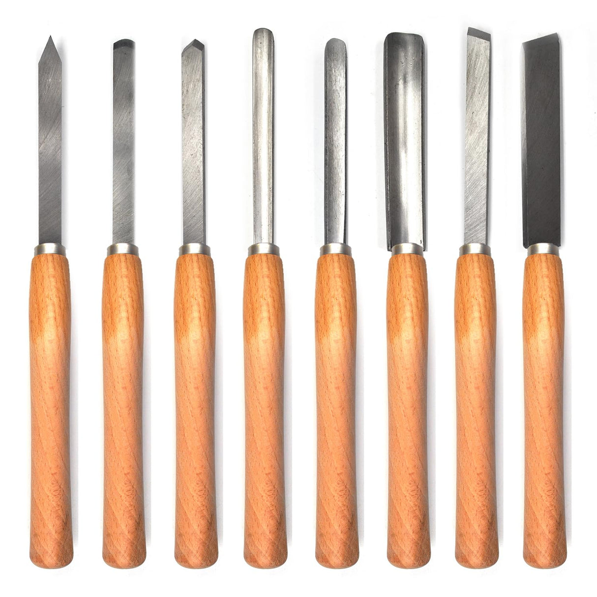 Professional Wood Turning Chisel Lathe Chisel Set with 2 Skew 1 Spear Point 1 Parting 1 Round Nose & 3 Gouge Tools,8 pcs Set, for Wood Job FlixGrdy