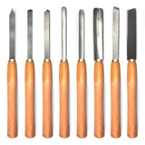 Professional Wood Turning Chisel Lathe Chisel Set with 2 Skew 1 Spear Point 1 Parting 1 Round Nose & 3 Gouge Tools,8 pcs Set, for Wood Job FlixGrdy