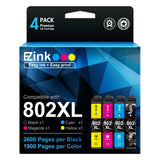 E-Z Ink (Remanufactured Ink Cartridge Replacement for Epson 802XL 802 T802XL T802 to use with Workforce Pro WF-4740 WF-4730 WF-4720 WF-4734 EC-4020 EC-4030 (1 Black, 1 Cyan, 1 Magenta, 1 Yellow) E-Z Ink