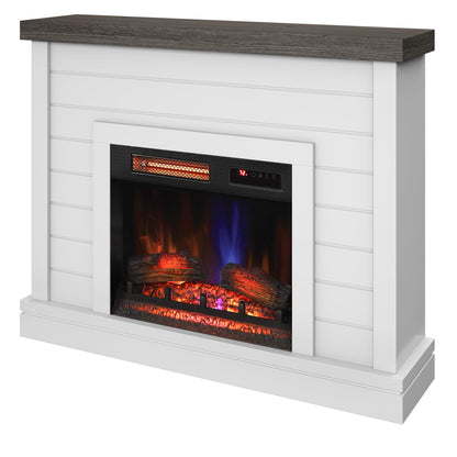 duraflame® Shiplap Wall Mantel Electric Fireplace, Bright White