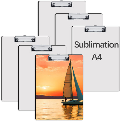 6 Pack Sublimation Clipboard Blanks Bulk MDF Sublimation Clipboard A4 Letter Size 8.8'' x 12.4'' Sublimation Teacher Blanks for Office Products DIY Handmade Craft Sublimation Ornaments Blanks AiDiYGECO