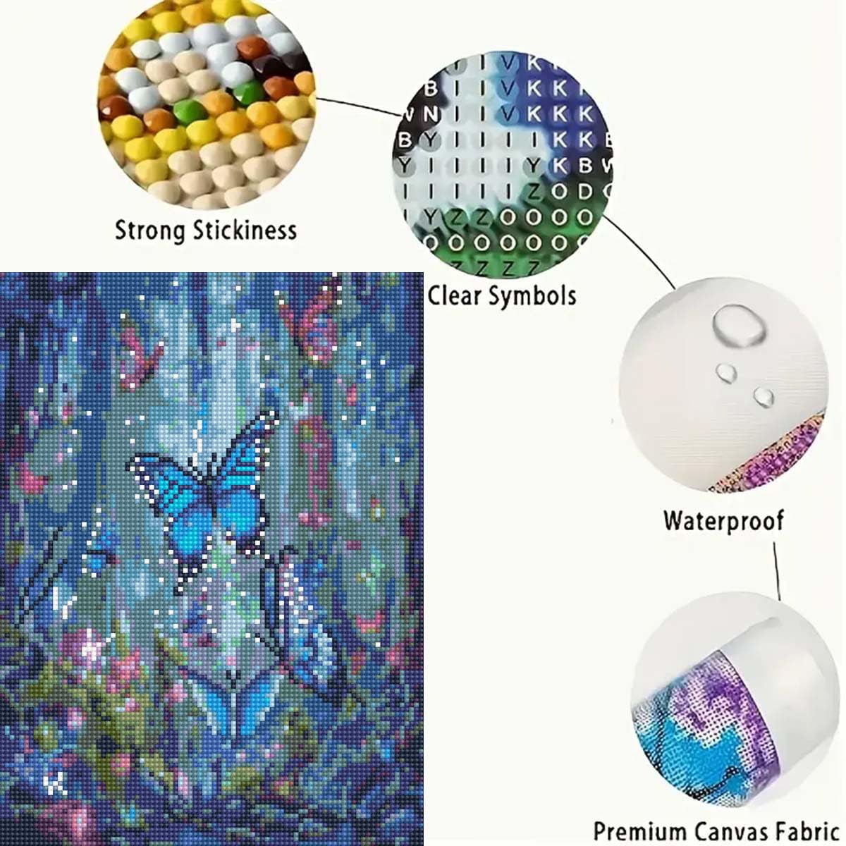 GEMFAMILY Butterfly Diamond Art Kits for Adults,5D Diamond Painting Kits for Butterfly Forest,DIY Round Full Drill Diamond Painting Kits for Beginner Home Wall Decor12 X 16Inch GEMFAMILY