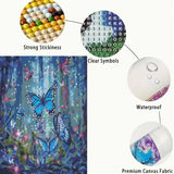 GEMFAMILY Butterfly Diamond Art Kits for Adults,5D Diamond Painting Kits for Butterfly Forest,DIY Round Full Drill Diamond Painting Kits for Beginner Home Wall Decor12 X 16Inch GEMFAMILY