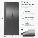 Crownland 63" Metal Storage Cabinet, Lockable Garage Storage Cabinets, High Office Cabinet with Adjustable Shelves for Garage, Home Office, Pantry, File(Black) Crownland