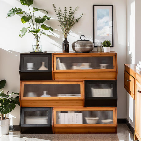 Drawers Dresser Chests for Bedroom (Single Unit), Bamboo Vintage Chests of Drawers, Rustic Dressers Chest Organizer for Bedroom, Living Room, Hallway Yoleduo