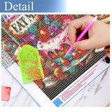 JFYHAB Christmas 5D Diamond Painting Kits for Adults Beginners,DIY Winter Cake Diamond Art,Full Round Drill Diamond Dot Gem Art Kits, Party Home Wall Decor 12x12 Inch JFYHAB