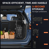 Nadonli Foldable Wagon with Wheels, Portable Heavy Duty Collapsible Beach Cart - Large Capacity Utility Wagon for Shopping, Sports, Camping，Garden，Grocery - Black Nadonli