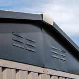 Metal Outdoor Galvanized Steel Storage Shed with Lockable Doors for Backyard or Patio Storage of Bikes, Grills, Supplies, Tools, Toys, for Lawn, Garden, and Camping, Tan (8x6) Cover-It