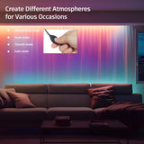 ELYKEN 2 Pack 5.9" Narrow Console Sofa Table with 7 Colors LED Light Strip, 5.9" Dx39.4”Wx31.1”H Long Behind Couch Table with Charge Station, Skinny Table Metal Frame 6.5’ Extension Cord ELYKEN