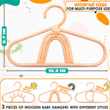 3Pcs Rattan Closet Hanger for Kids Clothes - Baby Clothes Organizer for Kids Hangers Bamboo Room Accessories for Kids Closet Hangers - Childrens Wood Hangers Small Closet Organizer Kids Garment Rack LEGLO