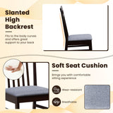 Giantex Wood Dining Chairs Set of 4, Farmhouse Kitchen Chair with Cushion Seat, Armless Wooden Dining Side Chairs with Solid Rubber Wood Frame, High Giantex