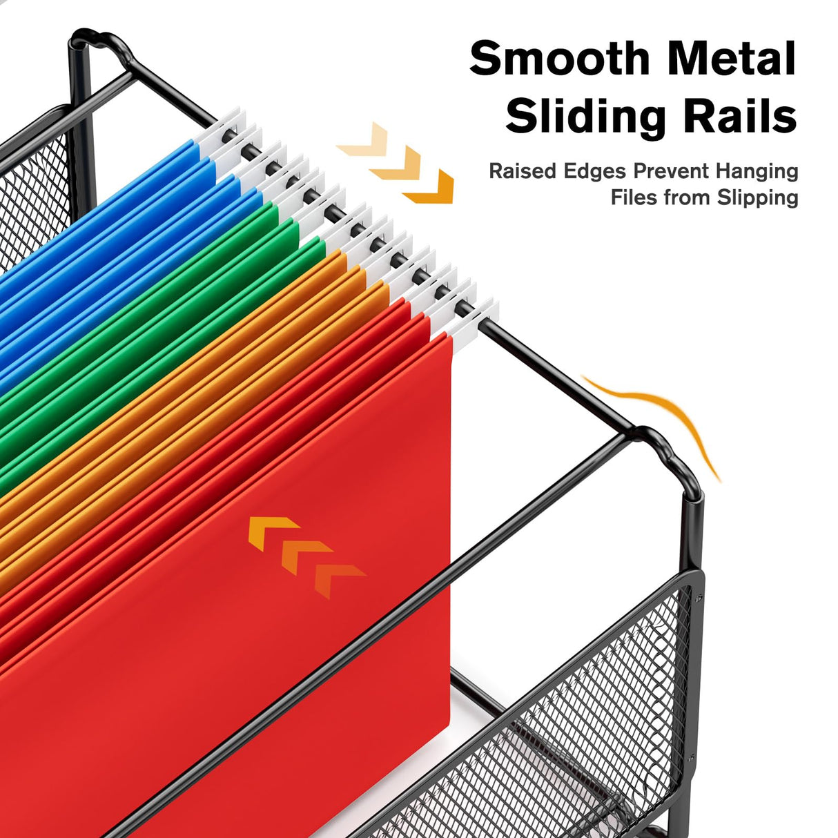 MaxGear Hanging File Organizer, Letter Size Filing Box, Metal Mesh Black Desk File Folder Storage for Office, Home, School, 2 Pack MaxGear