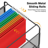 MaxGear Hanging File Organizer, Letter Size Filing Box, Metal Mesh Black Desk File Folder Storage for Office, Home, School, 2 Pack MaxGear