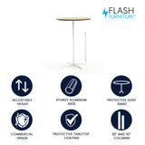 Flash Furniture Lars 30'' Round Wood Cocktail Table with 30'' and 42'' Columns, Adjustable Wood Bar Height Table for Events or Home Use, Natural Flash Furniture