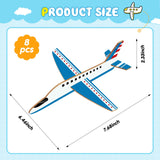 Gejoy 8 Packs Wooden Model Airplane Wood Planes DIY Balsa Wood Kits Handicraft Toy Plane for Birthday Carnival Party(Airplane) Gejoy