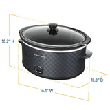 West Bend Slow Cooker 6-Quart Manual Crockery Style with Dishwasher Safe Oval Ceramic Crockpot and Glass Lid Two Temperature Settings Plus Keep Warm, 330-Watts, Black West Bend