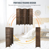 Room Divider 6 Panels, 5.75FT Wooden Room Divider Wall Folding Privacy Screens Freestanding Partition for Home Office Bedroom NChanmar