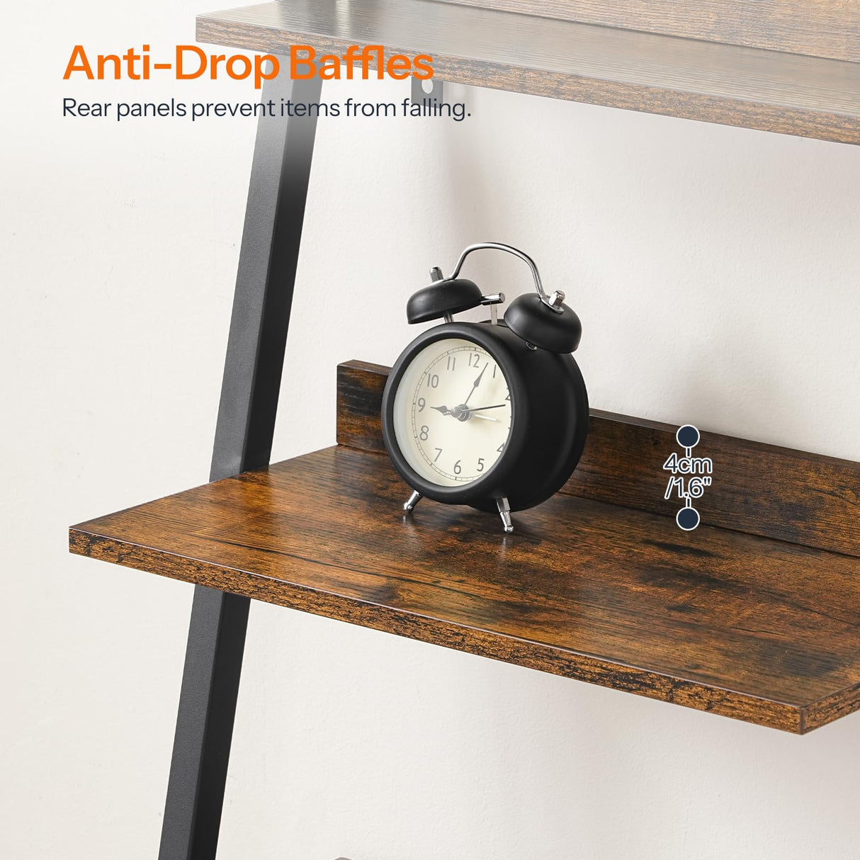 HOOBRO 5-Tier Bookcase, Narrow Ladder Shelf, Small Bookshelf, Corner Storage Shelf, Small Display Organizer for Living Room, Study, Balcony, Bedroom, Rustic Brown and Black BF150CJ01 HOOBRO