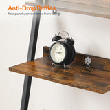 HOOBRO 5-Tier Bookcase, Narrow Ladder Shelf, Small Bookshelf, Corner Storage Shelf, Small Display Organizer for Living Room, Study, Balcony, Bedroom, Rustic Brown and Black BF150CJ01 HOOBRO