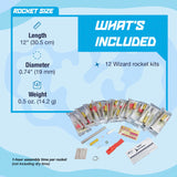 Estes 1754 Bulk Pack of 12 Wizard Rocket-Building Kits, Intermediate Flying-Rocket-Model Kits for Ages 10+, Classroom Science Experiments Estes