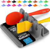 Zulay Kitchen Silicone Utensil Rest - BPA-Free, Durable Spoon Rest with Drip Pad - Heat-Resistant Spoon Rest for Stove Top - Spoon Rest for Kitchen Counter - Kitchen Gadgets & Kitchen Utensils Holder Zulay Kitchen